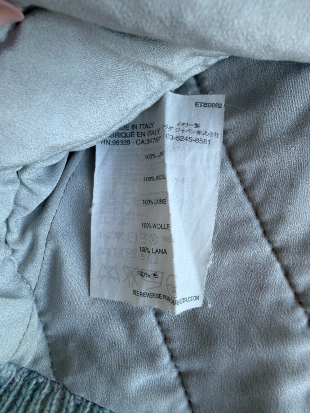 Vintage Prada Quilted Asymmetic Cardigan - Needs Repairs - Picture 8 of 9